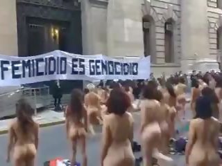 Оголена жінки protest в аргентина -colour версія: для дорослих кліп 01