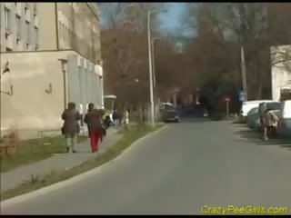 Crazy streetwalker Urinates In Public