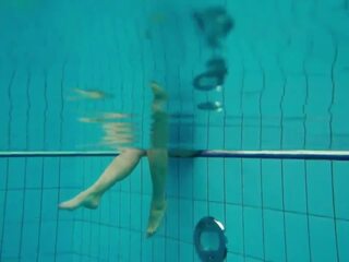 Charming brunette Deniska underwater