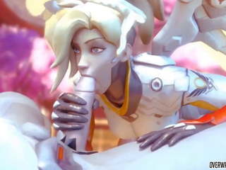 Superior Mercy from Overwatch gets to Suck on Big penis Nicely