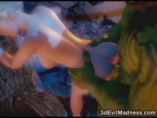 3d elfe princesse ravagé par orc - cochon vidéo à ah-me