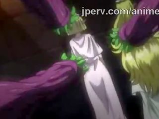 Super elf princess screwed by bunch of tentacles in hentai mov